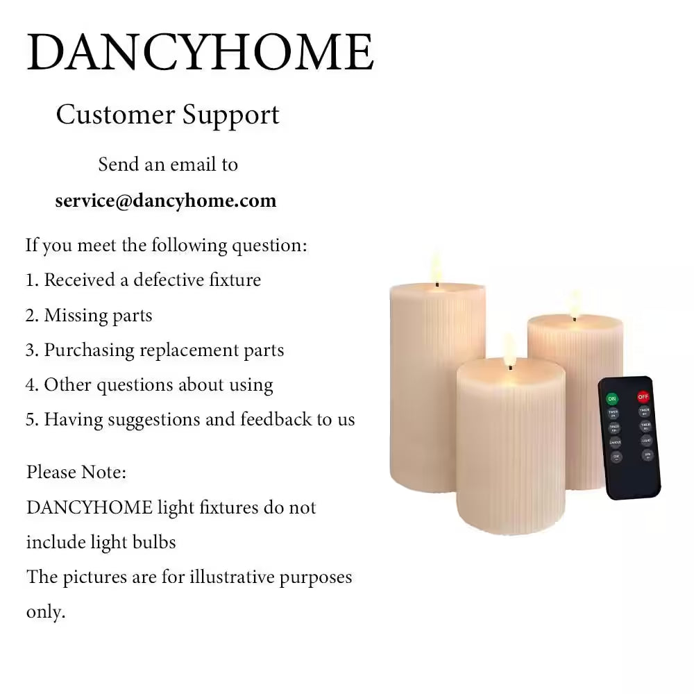 {5/6/7} In. X 3In. White Real Wax Lantern with LED Candle with Remote Control Timer and Dimmable Light (3-Pack)