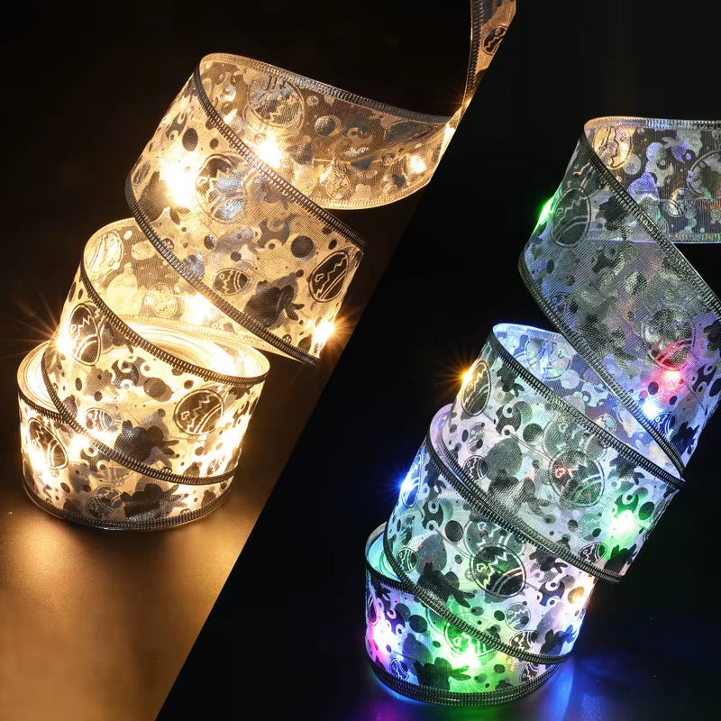 Christmas Decoration Ribbon Fairy Lights Christmas Tree Ornament Christmas String Lights Navida Natal New Year Decoration 2025
