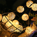 40 LED Rattan Ball String Lights, 20Ft Battery Powered Fairy String Lights Decorative for Home Garden Bedroom Party Wedding Christmas