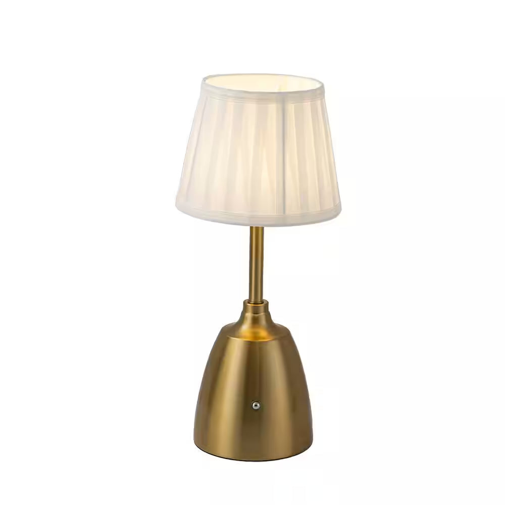14'' Classic Vintage Rechargeable LED Table Lamp Trasitional Touch Control USB Cordless in Antique Brass