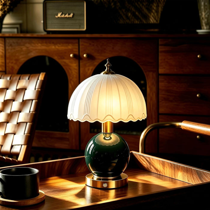 Lampe Céramique Verte Émaillée – Sans Fil