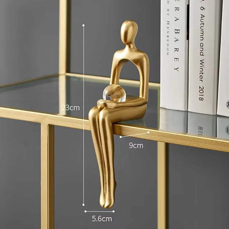 Light Luxury Human Body Art Ornament Decorate Abstract Resin Creative Golden Arts and Crafts Home Office Business Originality