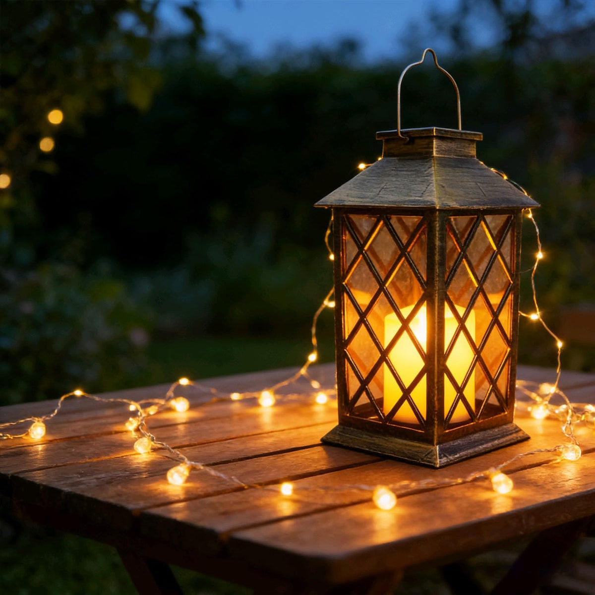 Solar Hanging Garden Lantern, Waterproof LED Flickering Flameless Candle Light (1Pack)
