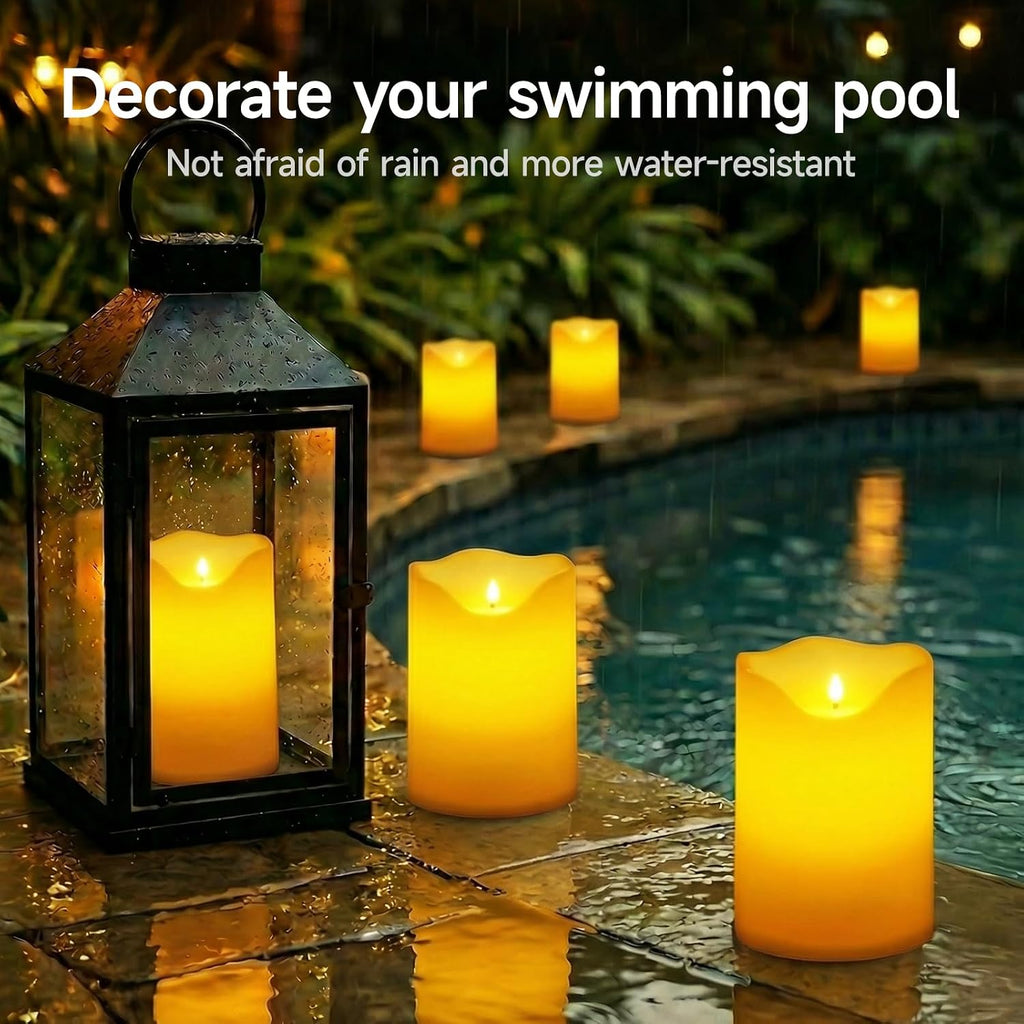 6.3"X8" Extra Large Outdoor Waterproof Candle with Auto 6H Timer