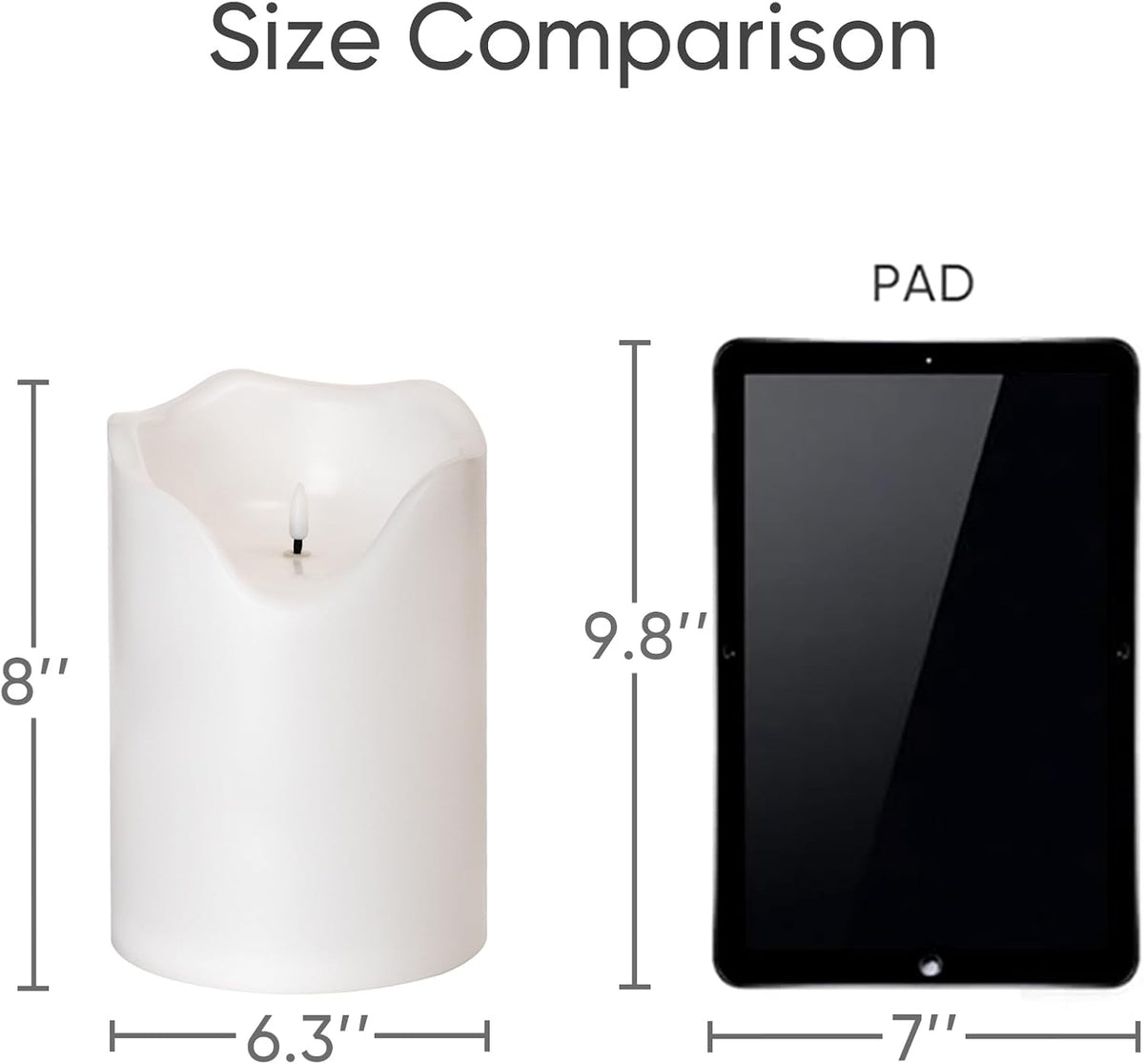 6.3"X8" Extra Large Outdoor Waterproof Candle with Auto 6H Timer