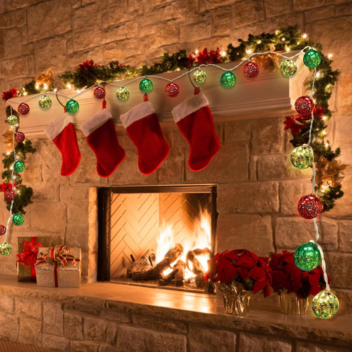 Battery Operated Christmas Light 13.5Ft 20 LED with Timer & 8 Modes
