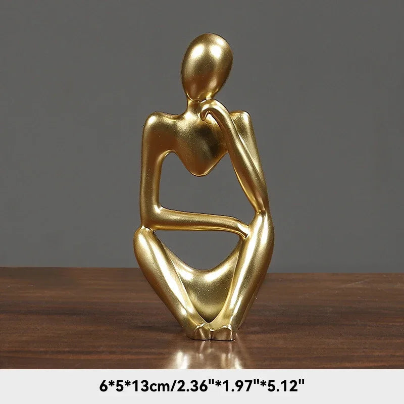 Sand Color the Thinker Abstract Statues Sculptures Yoga Figurine Nordic Living Room Home Decor Decoration Maison Desk Ornaments