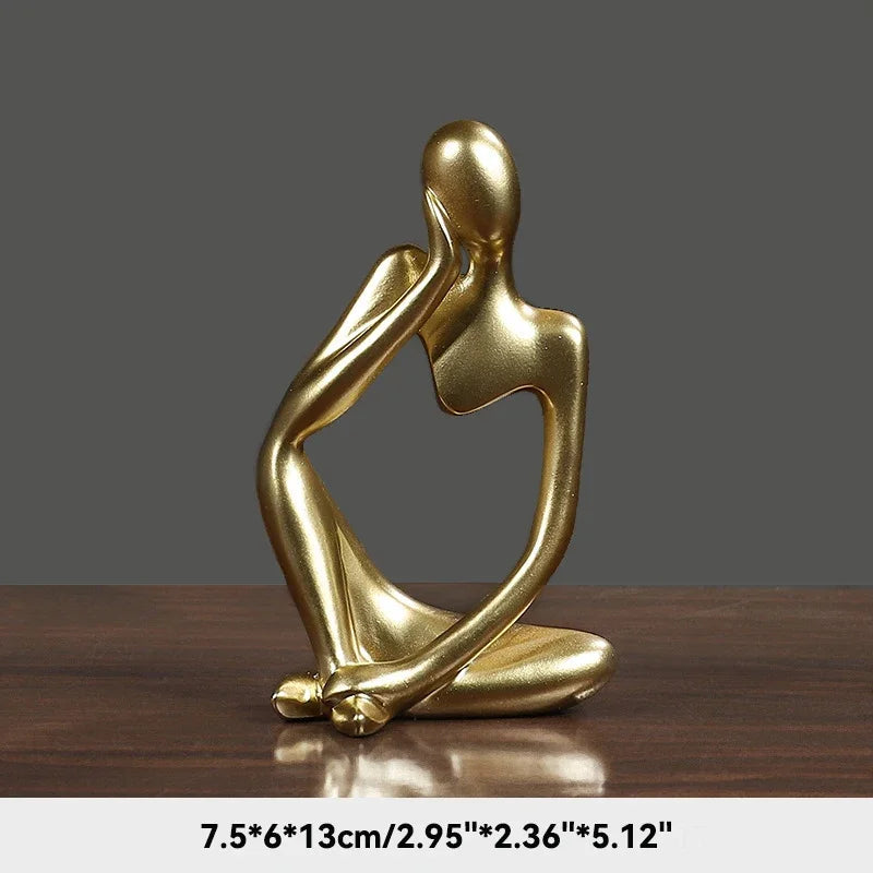 Sand Color the Thinker Abstract Statues Sculptures Yoga Figurine Nordic Living Room Home Decor Decoration Maison Desk Ornaments