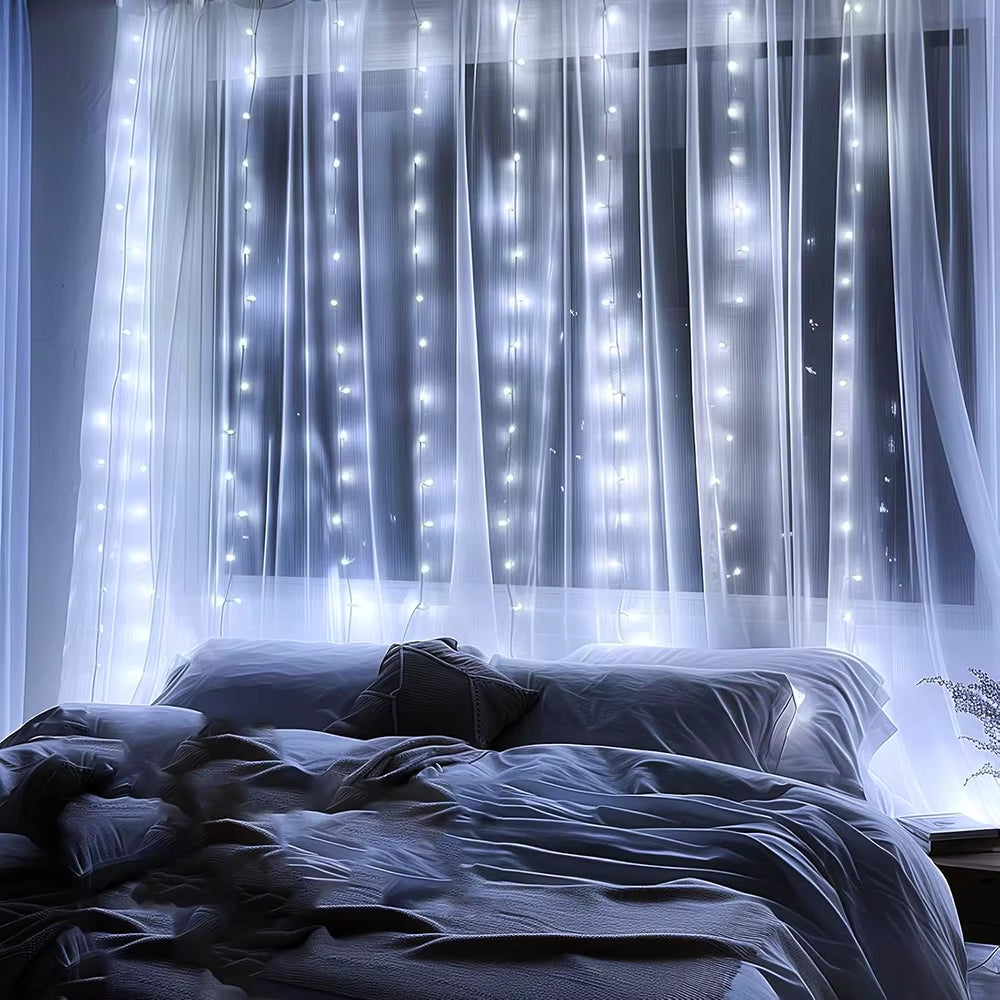 LED Curtain Light String 220V Holiday Curtain Garland Lights Indoor Outdoor Room Christmas Decoration Fairy Lights