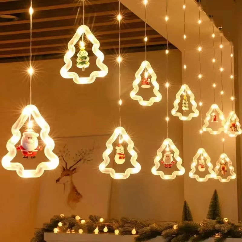 3M10LED Christmas String Lights Santa Claus Window Decoration String Lights Christmas Gift Navidad New Year Home Decoration 2025