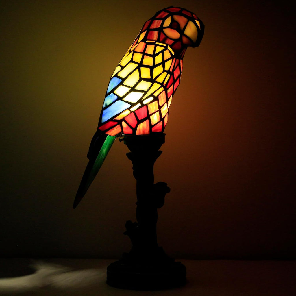 Small Tiffany Lamp Parrot Table Lamp Stained Glass Accent Lamp