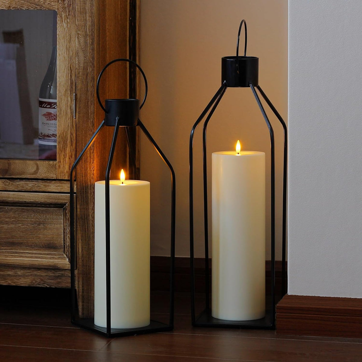 4" X12" Flameless Flickering Waterproof Candle with Remote, LED Battery Operated Timer Plastic Ivory Pack of 1 Pillar Candle for Outdoor Use (Long Lasting 420+ Hrs)