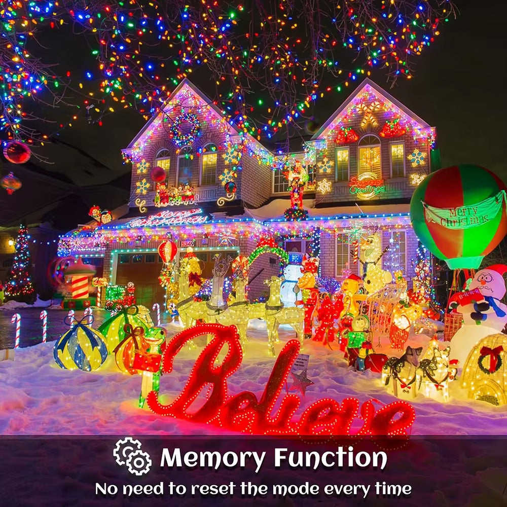 LED Solar Lcicle String Lights Outdoor Curtain Fairy Lights 8 Modes Christmas Landscape Lights Party Garden Decoration Light