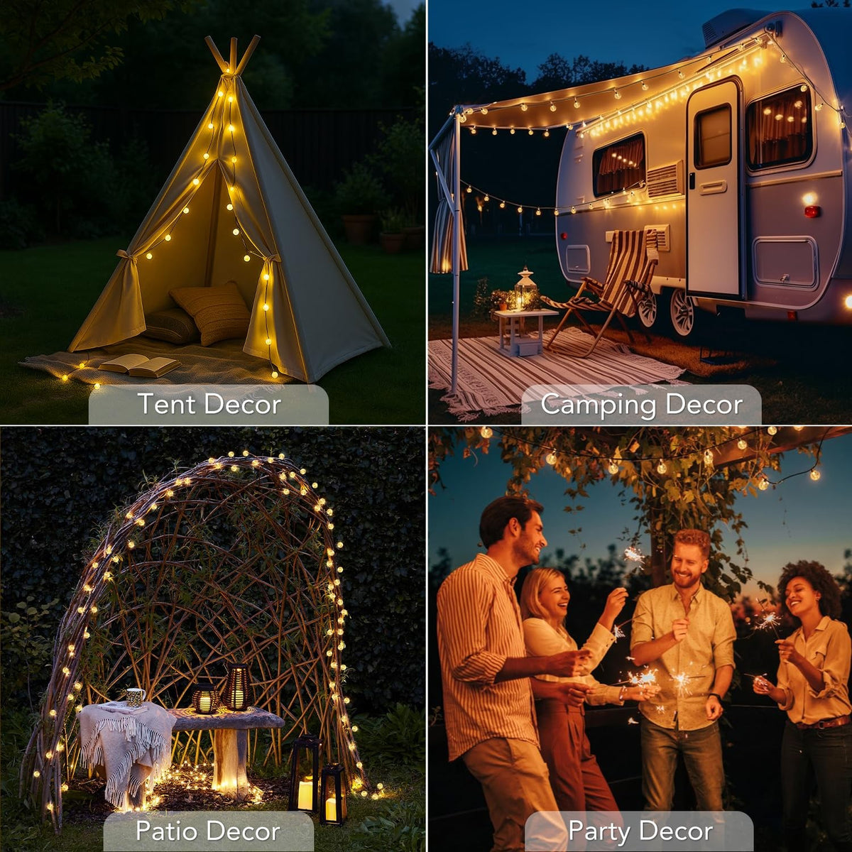 20Ft 30LED Solar Outdoor Globe String Lights Waterproof Patio Ball String Lights
