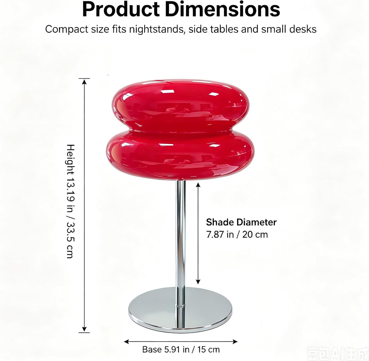Bedroom Mushroom Lamp, Medieval Modern Bedside Table Lamp, Dimmable Retro Egg Tart Headlight, Unique Home Mushroom Decoration Aesthetic Lovely Living Room Desk Lamp (Red)
