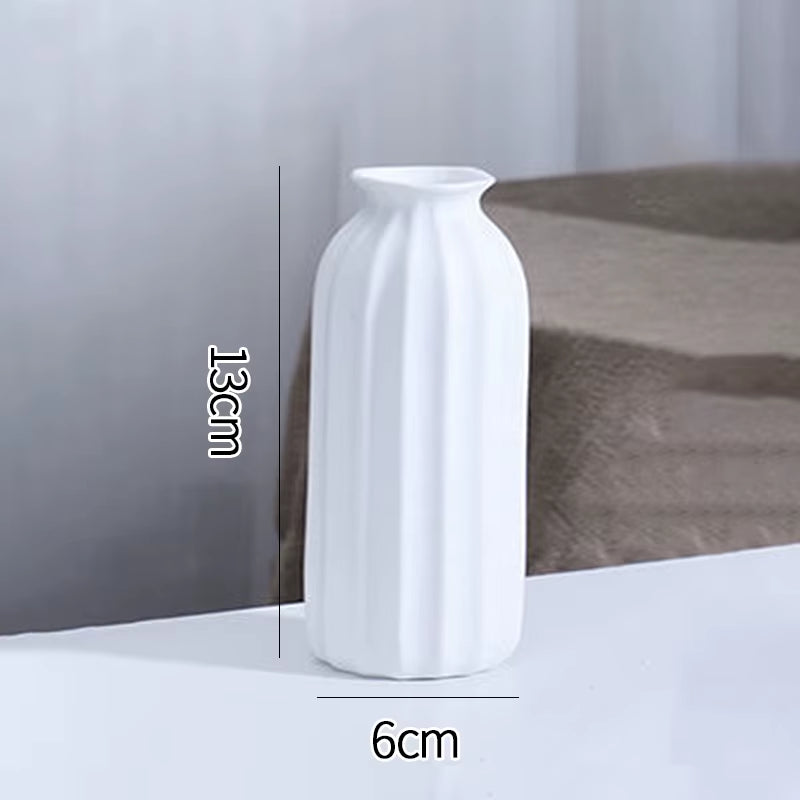 White Ceramic Vases Nordic Decorative Vasen Ornaments Home Living Room Decor Flower Arrangements Sketching Props Desktop Decor