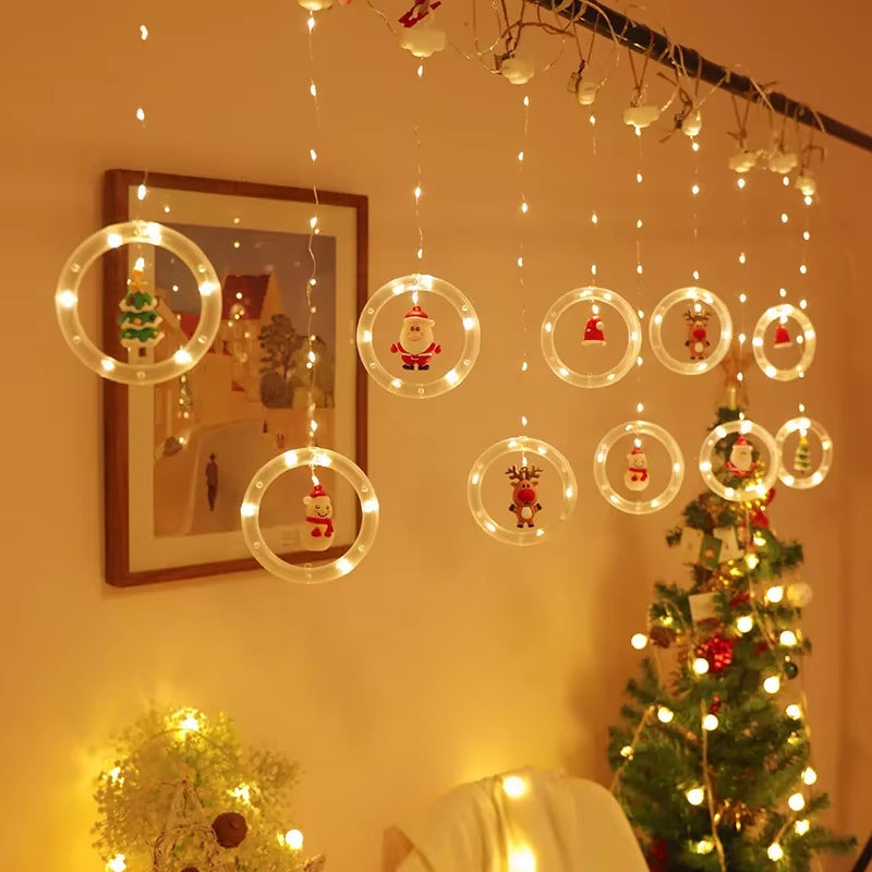 3M10LED Christmas String Lights Santa Claus Window Decoration String Lights Christmas Gift Navidad New Year Home Decoration 2025