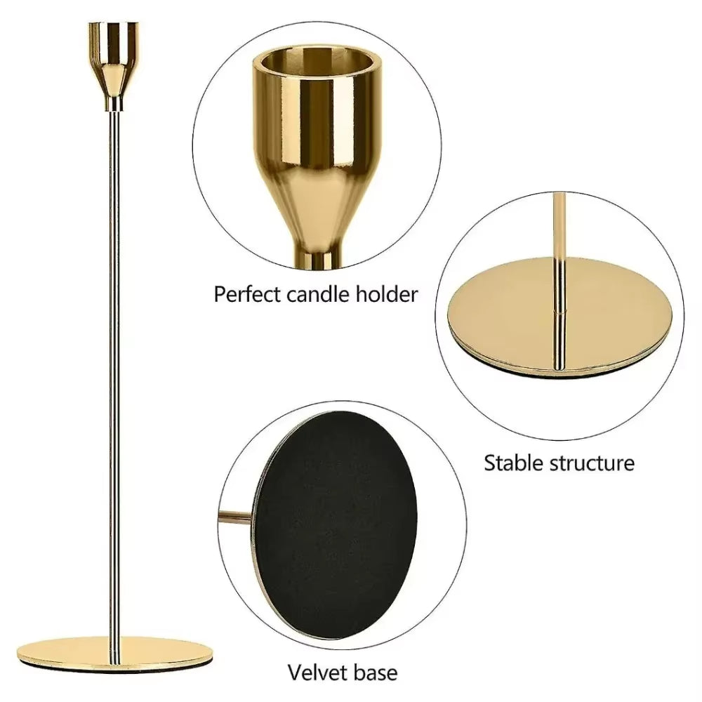 3Pcs/Set Candle Holder Taper Candle Holders LED Tea Light Candlestick for Home Decor Christmas Wedding Dinning Anniversary