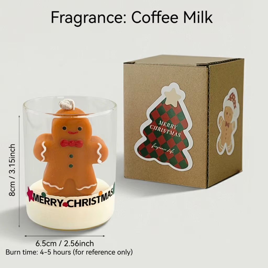 Christmas Scented Candle Glass Cup Soy Wax Santa Tree Snowman Reindeer Gift Home Decoration Holiday Aromatherapy Candle