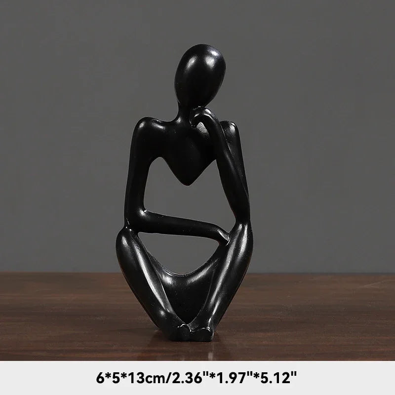 Sand Color the Thinker Abstract Statues Sculptures Yoga Figurine Nordic Living Room Home Decor Decoration Maison Desk Ornaments