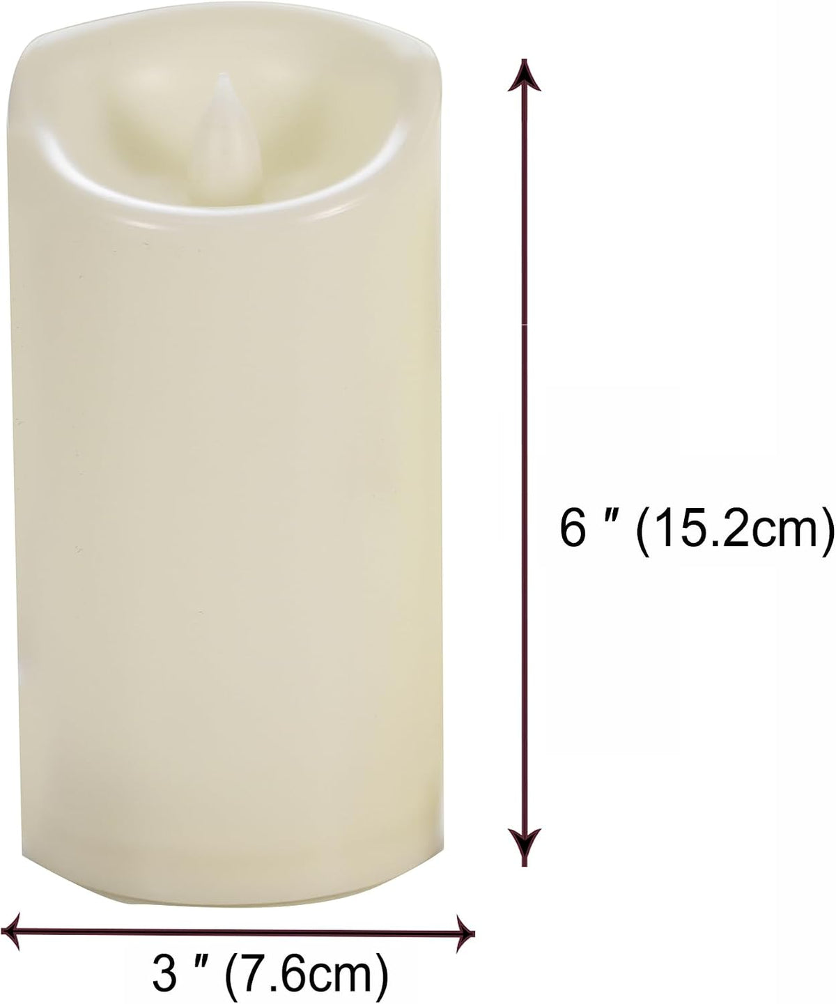 Outdoor Battery Operated Flameless LED Candles with Timer D3”Xh6” 2 PCS