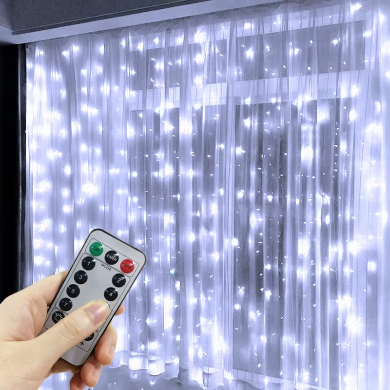 6M/3M LED Christmas Lights Fairy String Lights Curtain Garland USB Festoon Remote Christmas Decoration for Home New Year 2024