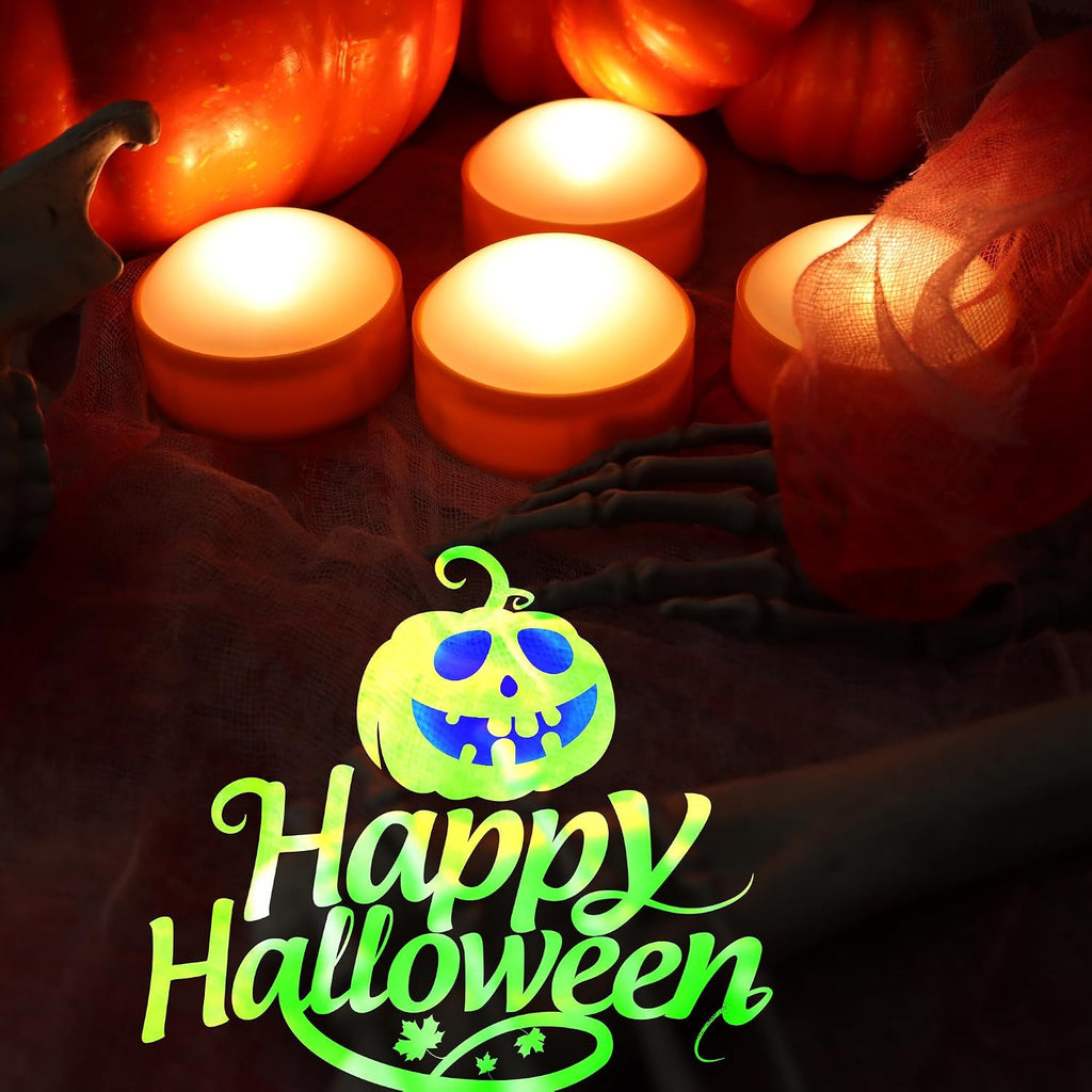 LED Pumpkin Lights with Remote and Timer, Orange Color, 4 Pack