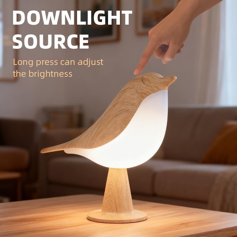 Bird Cordless Table Lamp, Small Bedside Circular Base, Undertone