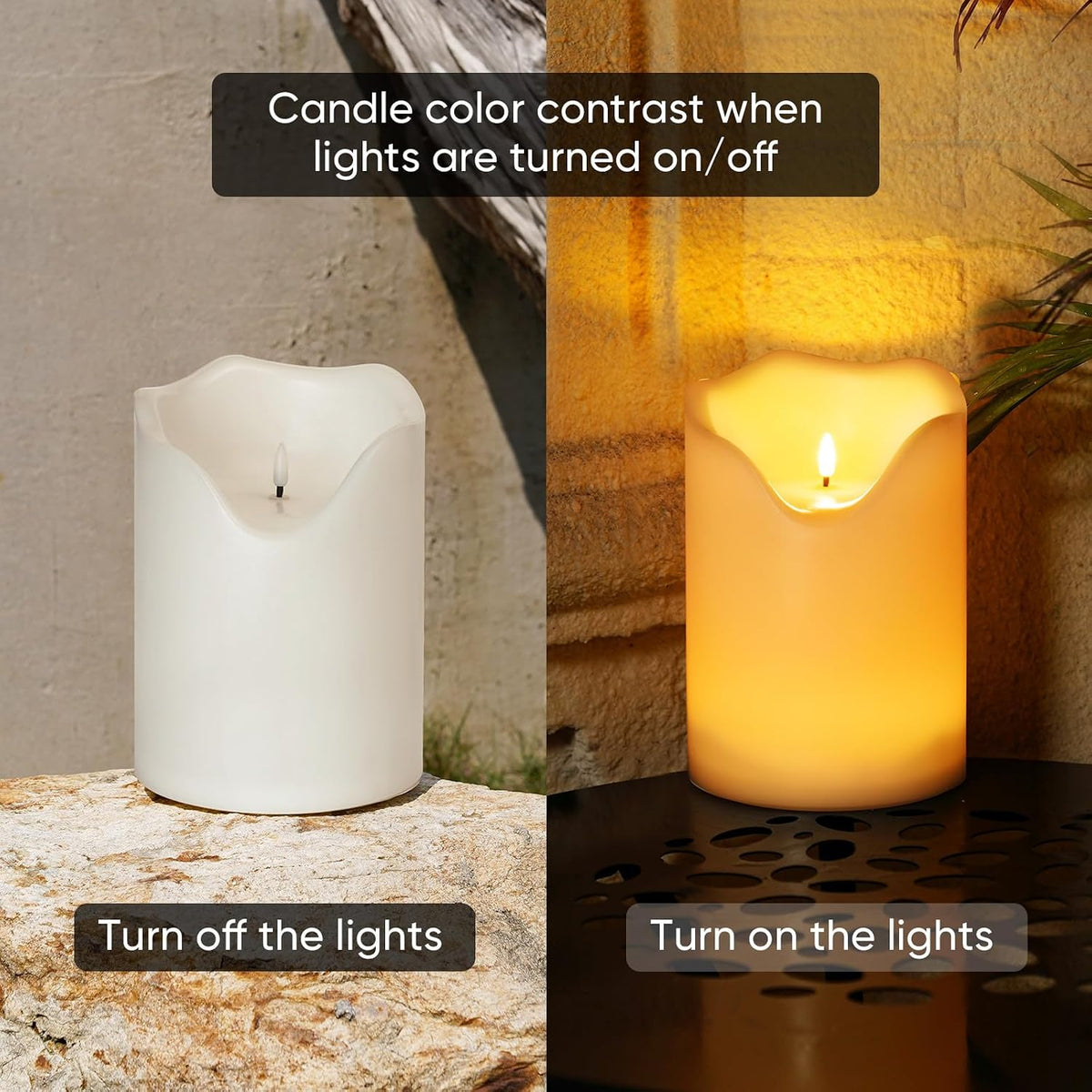 6.3"X8" Extra Large Outdoor Waterproof Candle with Auto 6H Timer