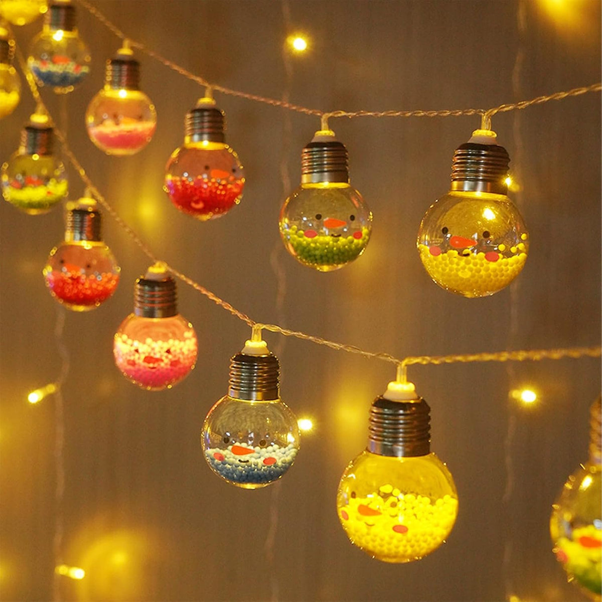 Christmas Tree String Lights -10 LED Colorful Foam Ball Bulbs,6Ft Battery-Powered Macaron Ball String Lights, Suitable for Indoor and Outdoor Holiday Decor, Porch, Balcony, Office Decor (D)
