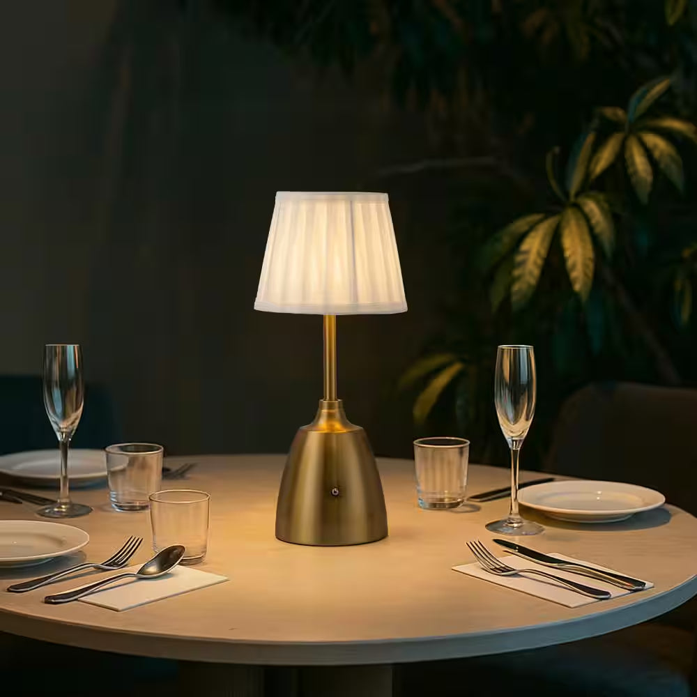 14'' Classic Vintage Rechargeable LED Table Lamp Trasitional Touch Control USB Cordless in Antique Brass