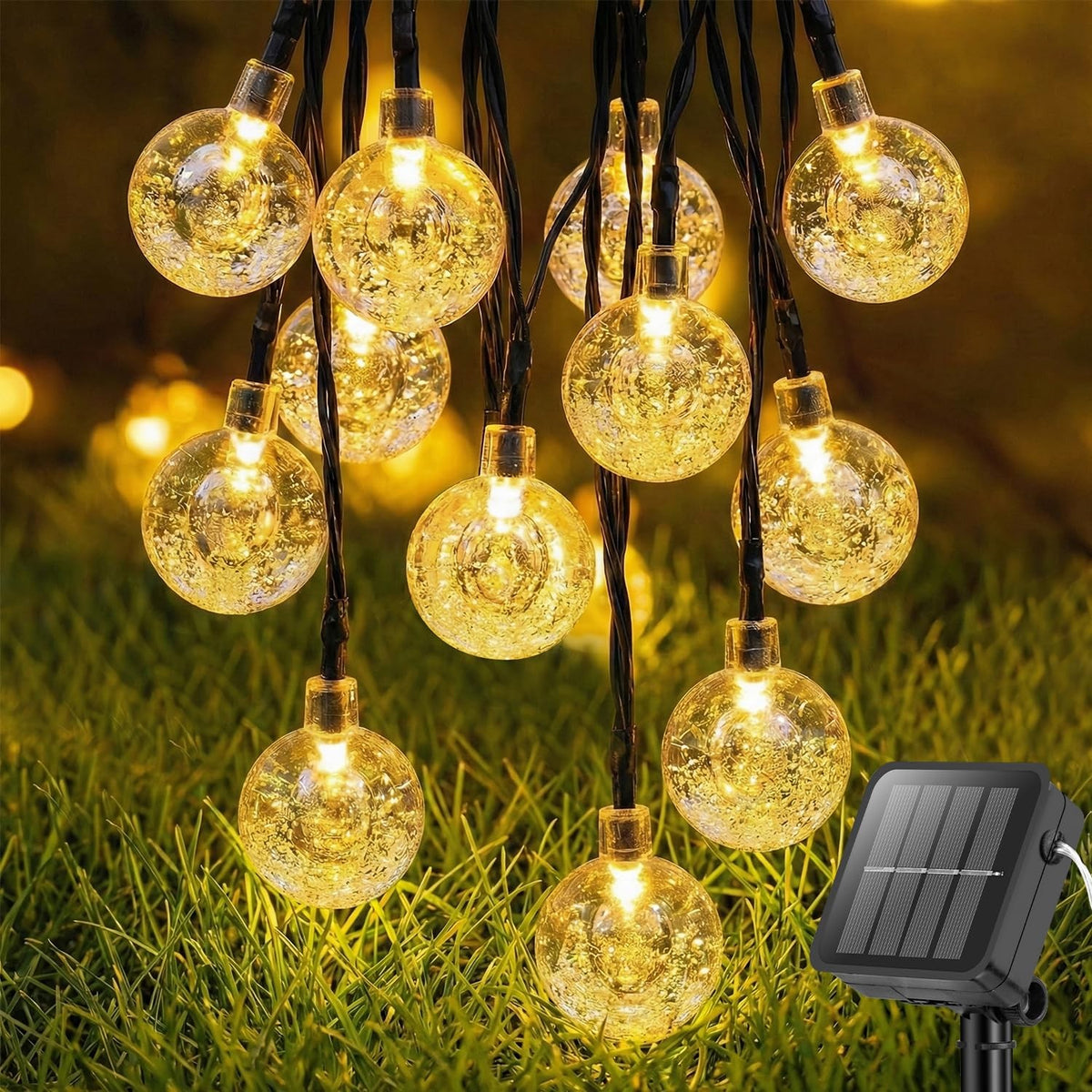 20Ft 30LED Solar Outdoor Globe String Lights Waterproof Patio Ball String Lights