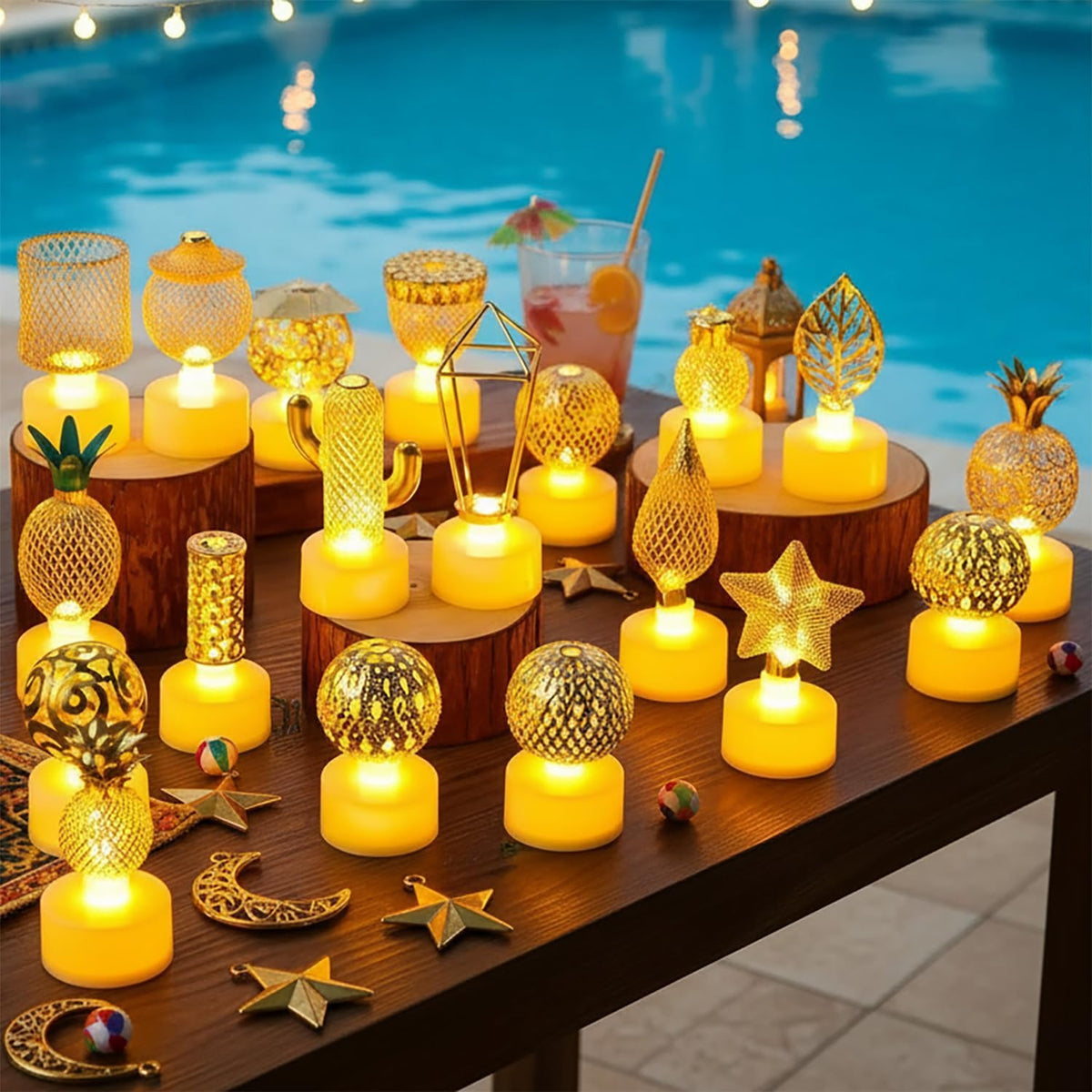 15 Pcs Mini Tea Lights Battery Operated LED Candles Islamic Gifts