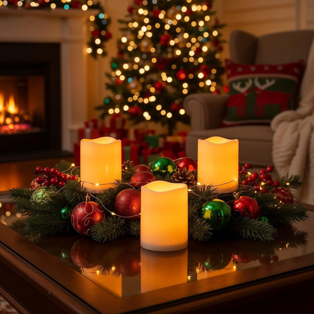 3"X4" Outdoor Waterproof Flameless LED Candles, Auto Light Sensor
