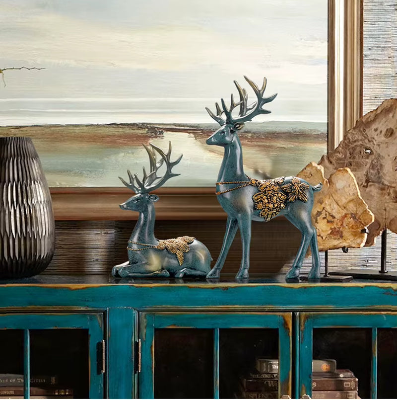 Nordic Home Decoration Deer Head Resin Statue Figurine Home Decor Statues Accessories/Modern Sculpture Beelden Decoratie Art