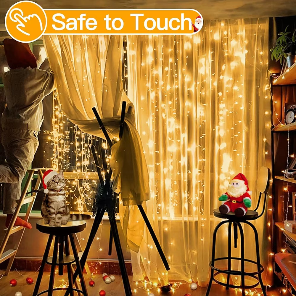 LED Curtain Light String 220V Holiday Curtain Garland Lights Indoor Outdoor Room Christmas Decoration Fairy Lights