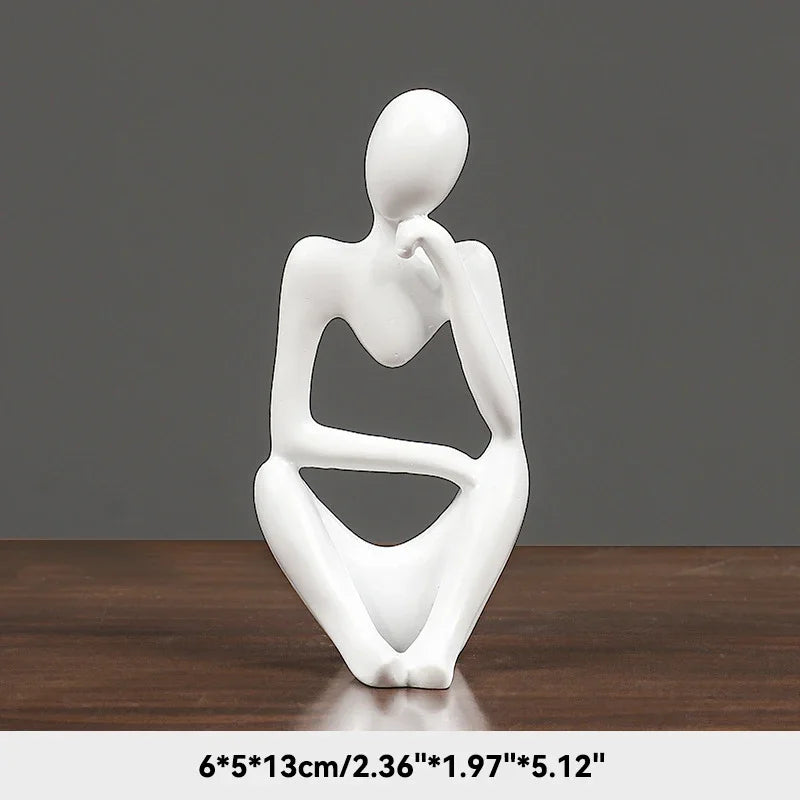Sand Color the Thinker Abstract Statues Sculptures Yoga Figurine Nordic Living Room Home Decor Decoration Maison Desk Ornaments