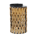 17 In. H Brown Plastic Rattan Decorative Candle Lantern