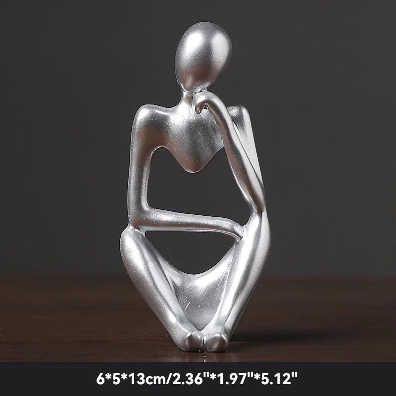 Sand Color the Thinker Abstract Statues Sculptures Yoga Figurine Nordic Living Room Home Decor Decoration Maison Desk Ornaments