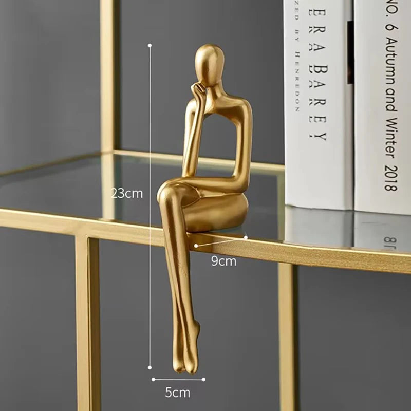 Light Luxury Human Body Art Ornament Decorate Abstract Resin Creative Golden Arts and Crafts Home Office Business Originality
