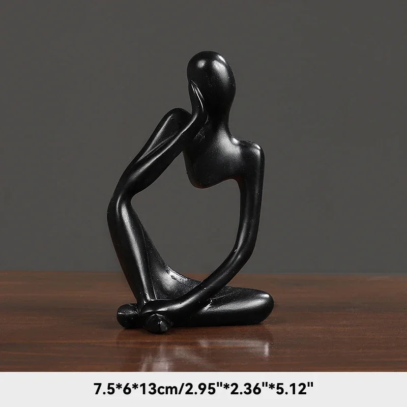 Sand Color the Thinker Abstract Statues Sculptures Yoga Figurine Nordic Living Room Home Decor Decoration Maison Desk Ornaments