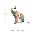 Nordic Painting Graffiti Elephant Sculpture Figurine Art Elephant Statue Creative Resin Crafts Home Decoration