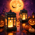 Halloween Decorations Solar Lanterns, 2 Modes with Flickering Candle
