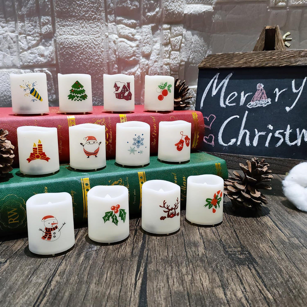 Set of 12 Color Changing Battery Operated LED Flameless Votive Candles