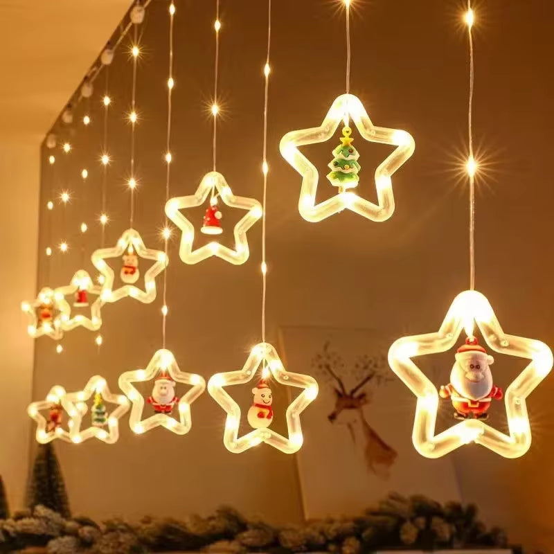 3M10LED Christmas String Lights Santa Claus Window Decoration String Lights Christmas Gift Navidad New Year Home Decoration 2025