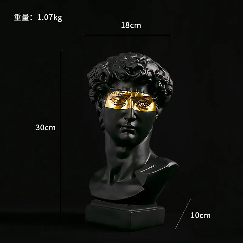 European Home Decoration David Head Resinstatues Statues Home Decor Modern Abstract Art Bust Sculpture Art Sketch Practice