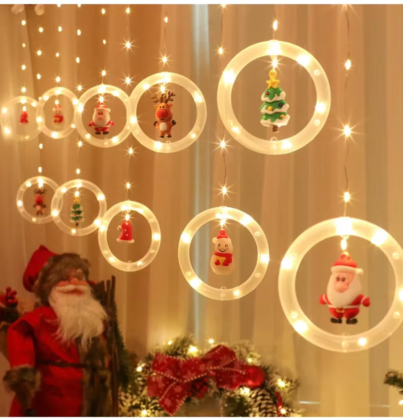 3M10LED Christmas String Lights Santa Claus Window Decoration String Lights Christmas Gift Navidad New Year Home Decoration 2025