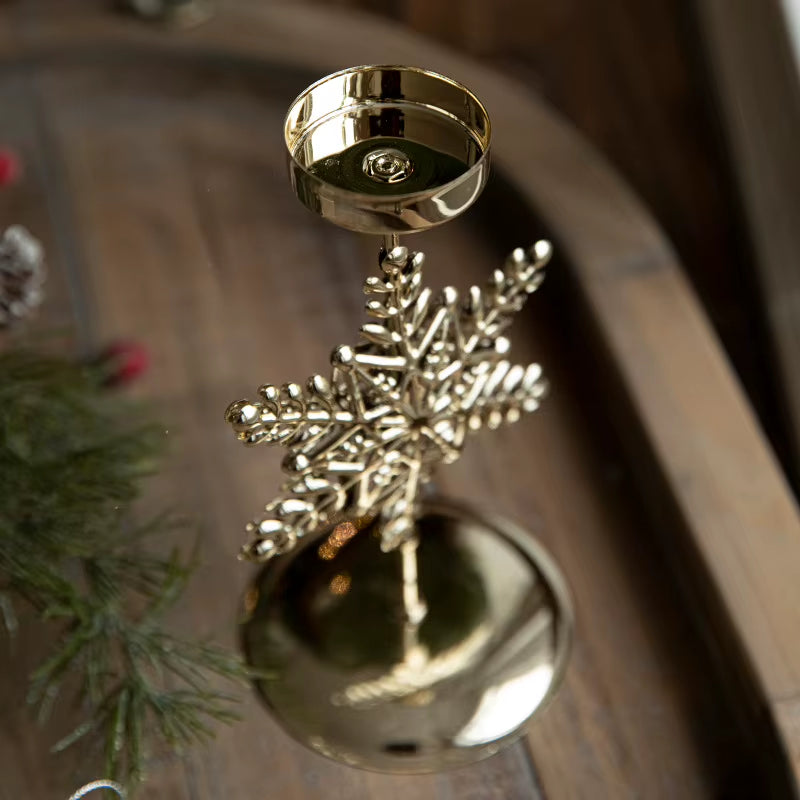 Christmas Golden Wrought Iron Candlestick Star Elk Christmas Tree Candle Holder Merry Christmas New Year Table Decoration