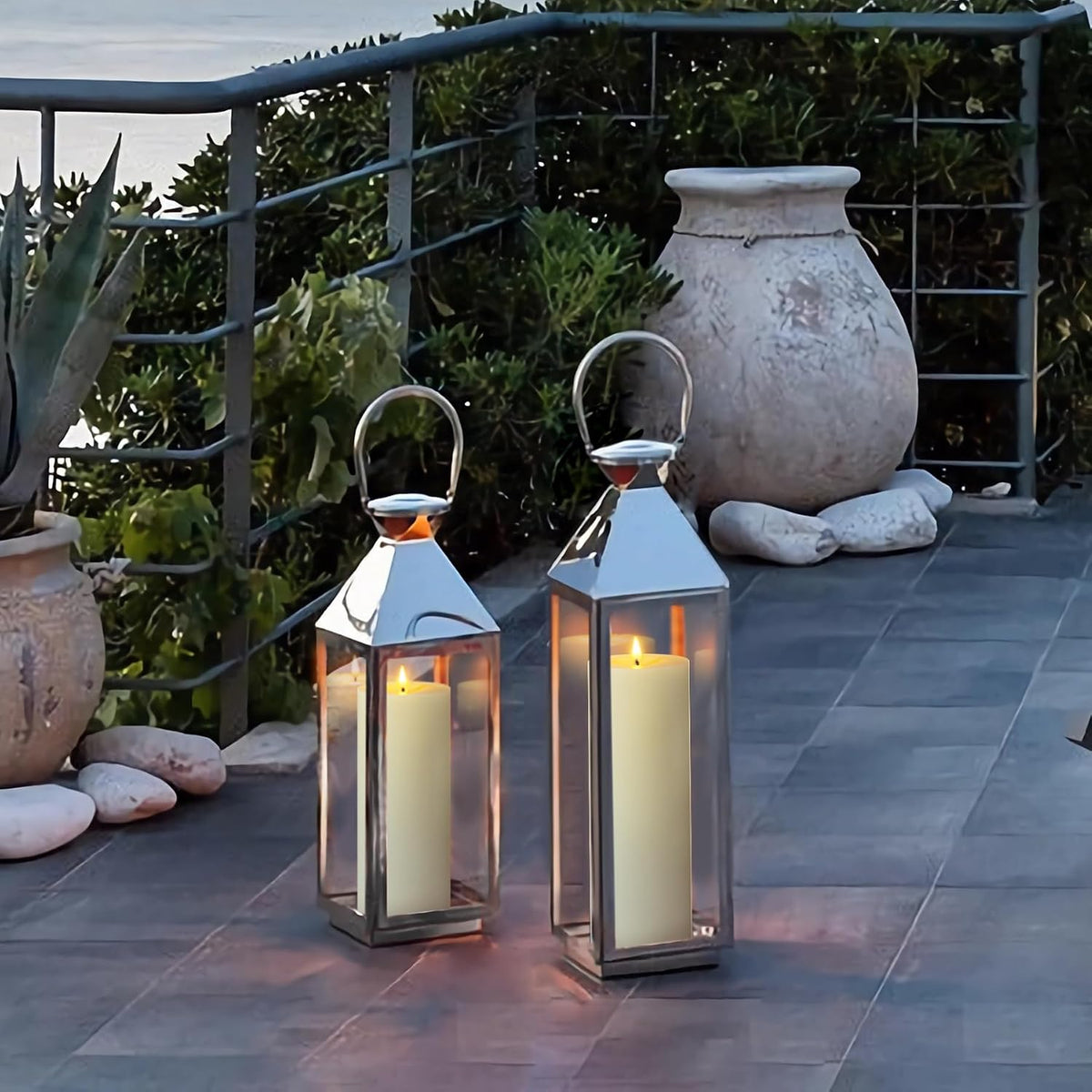 4" X12" Flameless Flickering Waterproof Candle with Remote, LED Battery Operated Timer Plastic Ivory Pack of 1 Pillar Candle for Outdoor Use (Long Lasting 420+ Hrs)