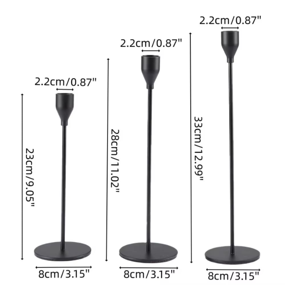 3Pcs/Set Candle Holder Taper Candle Holders LED Tea Light Candlestick for Home Decor Christmas Wedding Dinning Anniversary